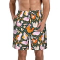 thumbnail image 1 of Kdxio Roosters and Chicks Pattern Mens Casual Shorts - Drawstring Summer Beach Sports Shorts for Men, 1 of 1