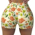thumbnail image 1 of Kdxio Rose Daisy Print Workout Shorts for Women Seamless Soft Smooth Gym Yoga Scrunch Active Shorts, 1 of 9