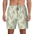 thumbnail image 1 of Kdxio Rose Darkseagreen Print Men'S Swim Trunks With Compression Liner 7 Inch Inseam Quick Dry Swim Shorts, 1 of 7