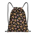 thumbnail image 1 of Kdxio Rose Flower Bear Print Drawstring Backpack Bag,Waterproof Draw String Back Sack, Gym Drawstring Bags Swim Bag For Unisex, 1 of 9