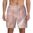 thumbnail image 1 of Kdxio Rose Gold Glitter Splatter Print Men'S Swim Trunks With Compression Liner 7 Inch Inseam Quick Dry Swim Shorts, 1 of 7