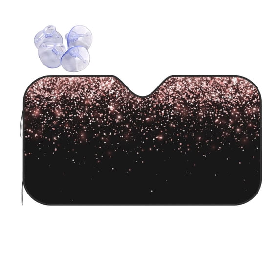 Kdxio Rose Gold Glitter1 Print Front Windshield Sun Shade,Folding Auto Sunshade for Car Truck SUV-Small