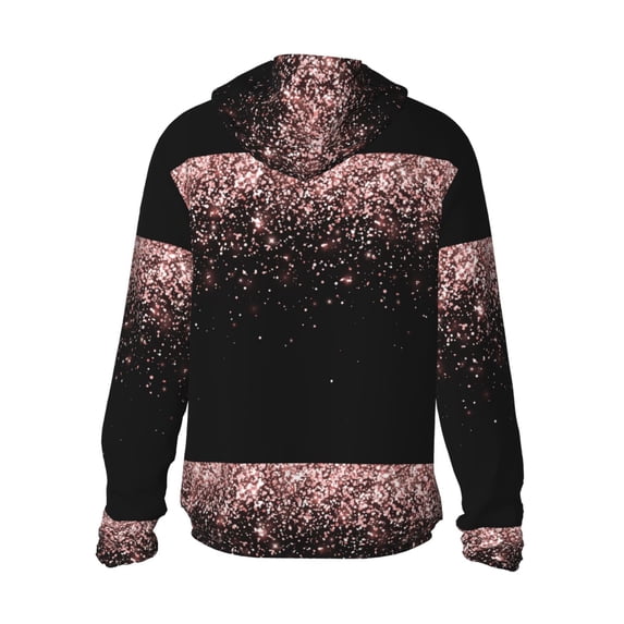 Kdxio Rose Gold Glitter1 Print Women Men Sun Protection UPF 50+ Jackets Zip Up Long Sleeve Hoodie Hiking Lightweight with Pockets