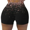 thumbnail image 1 of Kdxio Rose Gold Glitter1 Print Workout Shorts for Women Seamless Soft Smooth Gym Yoga Scrunch Active Shorts, 1 of 9