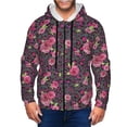 thumbnail image 1 of Kdxio Rose Mix Leopard 2 Print Men Hoodies Casual Hoodies for Men with Zip Pockets Full Zip Long Sleeve Sweatshirt Sports Hooded Jacket-XX-Large, 1 of 5
