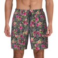 thumbnail image 1 of Kdxio Rose Mix Leopard Print Men's Swim Trunks with Compression Liner 7 Inch Inseam Quick Dry Swim Shorts, 1 of 5