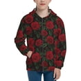 thumbnail image 1 of Kdxio Rose Pattern Kids Boys Girls Zip Up Hoodie 3D Printed Hooded Sweatshirt Hoody Coat with Pocket 7-12 Y-Small, 1 of 6
