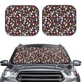 thumbnail image 1 of Kdxio Rose Rabbit Print 2-Piece Sun Shade Front Windshield - Foldable Car Front Window Sunshades for Most Sedans SUV Truck, 1 of 6