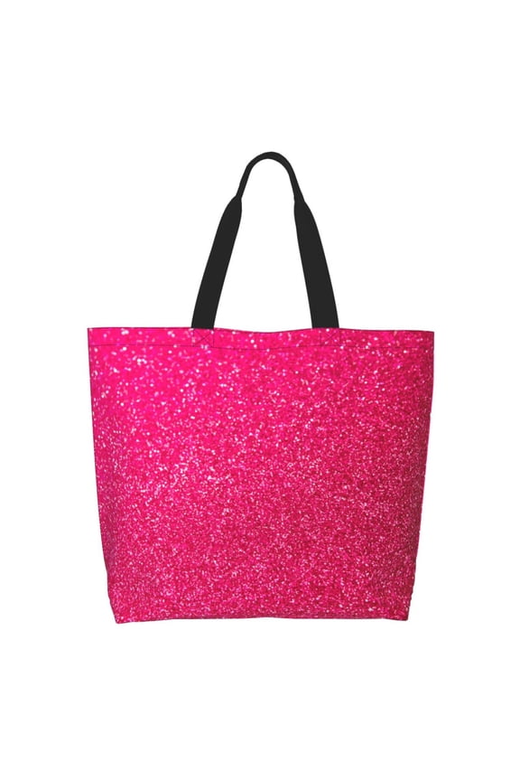 Rose Red Glitter Casual Tote Bags Women Big Capacity Shoulder Bag for Women Travel Shoulder Bags Handbags