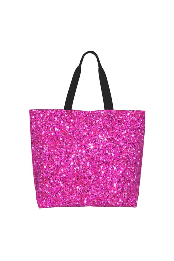 Rose Red Glitter Casual Tote Bags Women Big Capacity Shoulder Bag for Women Travel Shoulder Bags Handbags