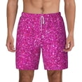 thumbnail image 1 of Kdxio Rose Red Glitter Print Men'S Swim Trunks With Compression Liner 7 Inch Inseam Quick Dry Swim Shorts, 1 of 7