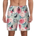 thumbnail image 1 of Kdxio Roses And Butterflies Print Men'S Swim Trunks With Compression Liner 7 Inch Inseam Quick Dry Swim Shorts, 1 of 7