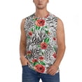 thumbnail image 1 of Kdxio Roses Mixed Zebra 1 for Men's Muscle T-shirt,Sleeveless for Workout Running Athletic Gym Lounge Casual, 1 of 5