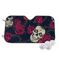 thumbnail image 1 of Kdxio Roses Skulls Print Windshield Sun Shade,UV Rays and Sun Heat Protection,Sunshade for Car Windshield,Car Shade Front Windshield - Small, 1 of 6