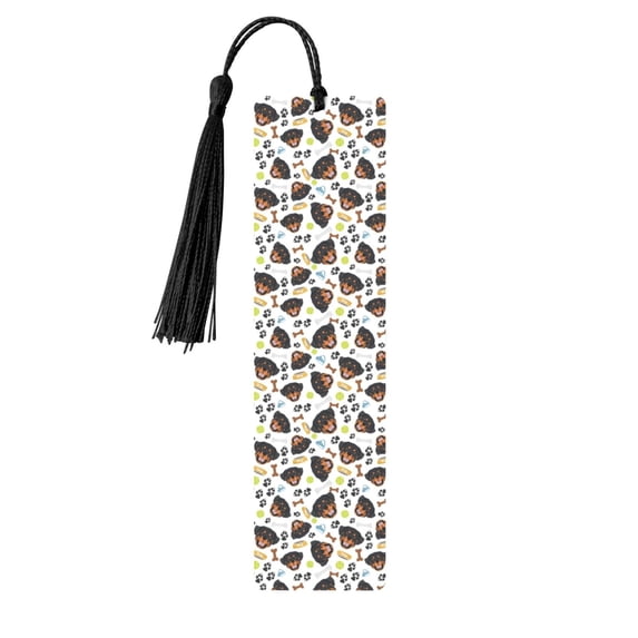 Kdxio Rottweiler Print Metal Tassel Bookmarks,Perfect Gift for Art Lovers and Bookworms Metal Bookmarks for Women