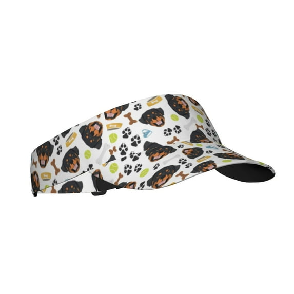 Kdxio Rottweiler Print Sun Visor Hat Golf Visor Adjustable Velcro Outdoor Sports Cap for Men Women