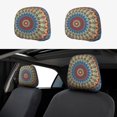 thumbnail image 1 of Kdxio Round Mandala Pattern Print 2 Piece Car Head Rest Covers Set Auto Front/Rear Seats Headrest Cover Universal Fit Most Cars,Sedan, SUV, 1 of 9