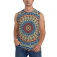 thumbnail image 1 of Kdxio Round Mandala for Men's Muscle T-shirt,Sleeveless for Workout Running Athletic Gym Lounge Casual, 1 of 7