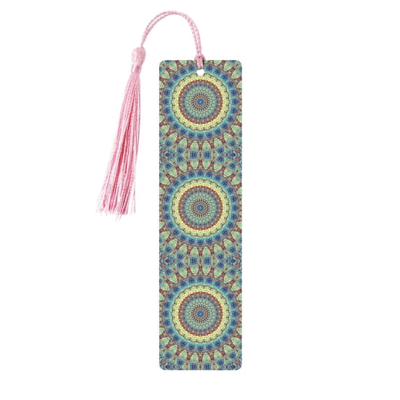 Kdxio Round Mandala1 Print Metal Tassel Bookmarks,Perfect Gift for Art Lovers and Bookworms Metal Bookmarks for Women