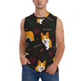 thumbnail image 1 of Kdxio Royal Corgi for Men's Muscle T-shirt,Sleeveless for Workout Running Athletic Gym Lounge Casual, 1 of 7