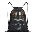 thumbnail image 1 of Kdxio Royal Skull With Golden Crown Print Drawstring Backpack Bag,Waterproof Draw String Back Sack, Gym Drawstring Bags Swim Bag For Unisex, 1 of 5