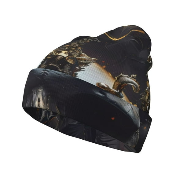 Kdxio Royal Skull With Golden Crown Winter Beanie for Men Women Beanie Knit Hat Cuffed Cap Beanie Knit Chunky Snow Cap