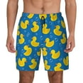 thumbnail image 1 of Kdxio Rubber Duck Print Men's Swim Trunks with Compression Liner 7 Inch Inseam Quick Dry Swim Shorts, 1 of 5