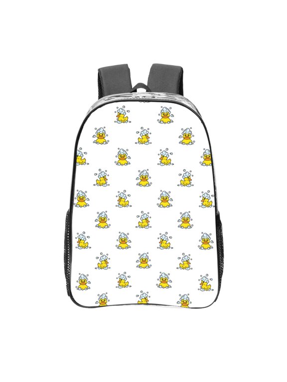 Rubber Duck Showe Clear Backpack, Transparent Bookbag for School for Women Men, Capacity Clear Bag for College, Travel