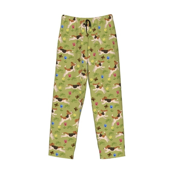 Kdxio Running Beagle Print Men's Sleep Pajama Pant Lounge Pants with Pockets
