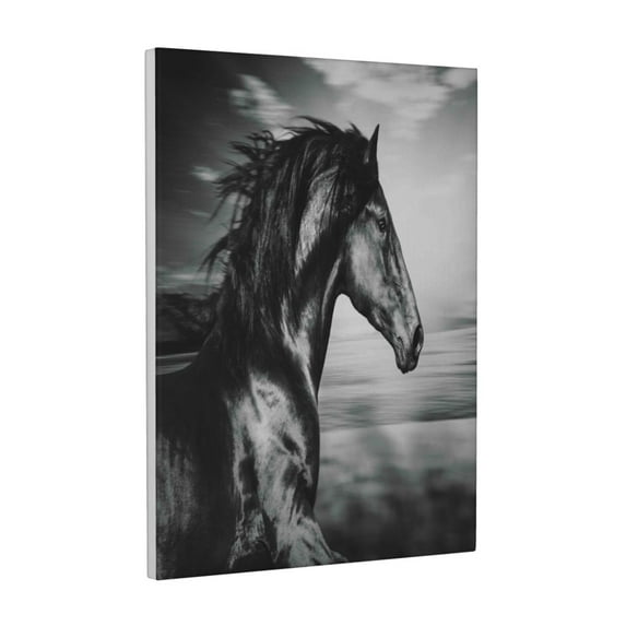 Kdxio Running Horse Pattern Canvas Wall Art 12x16 Inches - Waterproof HD Print Solid Wood Frame for Living Room & Bathroom,Vertical