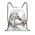 thumbnail image 1 of Kdxio Running White Horses Print Drawstring Backpack Bag,Waterproof Draw String Back Sack, Gym Drawstring Bags Swim Bag For Unisex, 1 of 1