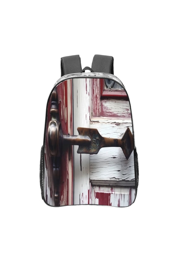 Rustic Door Handle Closeup Clear Backpack, Transparent Bookbag for School for Women Men, Capacity Clear Bag for College, Travel