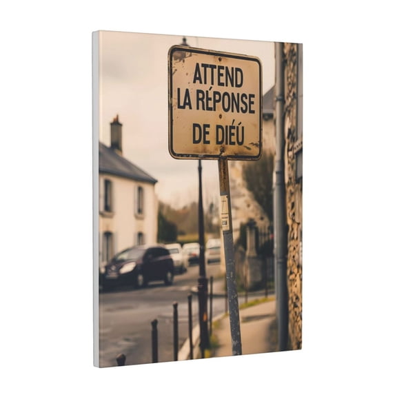 Kdxio Rustic French Signpost Pattern Canvas Wall Art 12x16 Inches - Waterproof HD Print Solid Wood Frame for Living Room & Bathroom,Vertical