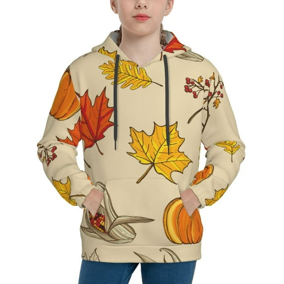 Kdxio Rustic Harvest Time Pattern Boys Athletic Unisex Boys Girls Hoodie with Pocket Sweatshirts-Small