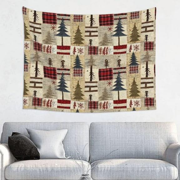 Kdxio Rustic Plaid Forest Lodge Wall Hanging Tapestries Banner For Bedroom College Dorm Home Living Room Party Decor 29X37 In