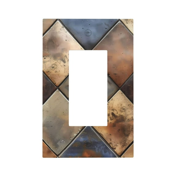 Kdxio Rustic Tile Pattern Decorator Light Switch or Receptacle Outlet Wall Plate Decorator Wall Plate Child Safe Outlet Cover-Style U
