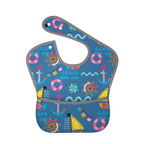 Kdxio Sailboat With Sailing Bibs For Babies, Baby Bibs for Eating, Toddler Bibs, Waterproof Bibs, Feeding Bibs, for Toddlers, Boys, Girls