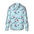 thumbnail image 1 of Kdxio Sailboats Anchors Print Women Men Sun Protection UPF 50+ Jackets Zip Up Long Sleeve Hoodie Hiking Lightweight with Pockets, 1 of 7