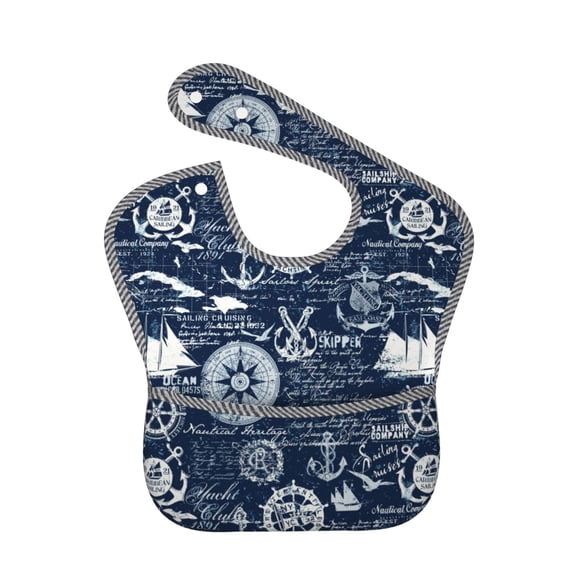 Kdxio Sailing Cruises Nautical Bibs For Babies, Baby Bibs for Eating, Toddler Bibs, Waterproof Bibs, Feeding Bibs, for Toddlers, Boys, Girls