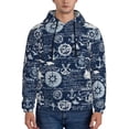 thumbnail image 1 of Kdxio Sailing Cruises Nautical Print Mens Casual Hooded Collar Drawstring Hoodies Pullover Sweatshirts Casual Long Sleeve Shirts-Large, 1 of 7