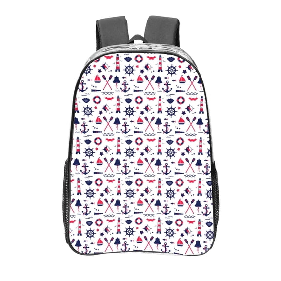 Kdxio Sailing Marine Travel Clear Backpack, Transparent Bookbag for School for Women Men, Capacity Clear Bag for College, Travel