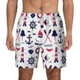 thumbnail image 1 of Kdxio Sailing Marine Travel Print Men'S Swim Trunks With Compression Liner 7 Inch Inseam Quick Dry Swim Shorts, 1 of 7