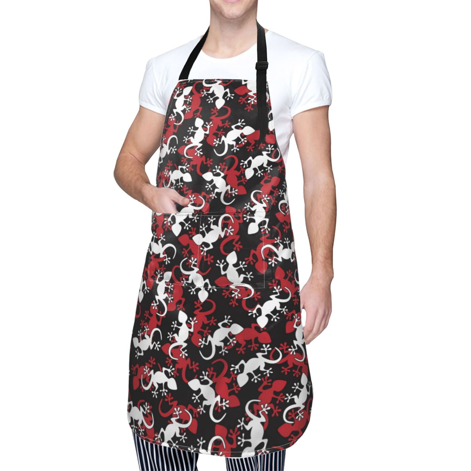 Kdxio Salamander Apron with Pockets Adjustable Kitchen Aprons for Men Women Waterproof Aprons for Cooking,Drawing,Crafting, Baking Household Cleaning