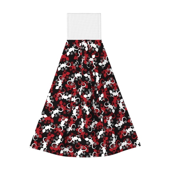 Kdxio Salamander Hand Towel with Loop Hanging Towel Absorbent Tie Towels for Kitchen Tea Bar Bathroom Decor