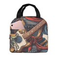 thumbnail image 1 of Kdxio Samurai Frog Guitar Print Insulated Lunch Bag,Reusable Tote Lunch Box for Women Men,Leakproof Cooler Lunch Bags for Work Office Travel Picnic, 1 of 1