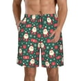 thumbnail image 1 of Kdxio Santa Claus Pattern Mens Casual Shorts - Drawstring Summer Beach Sports Shorts for Men, 1 of 5
