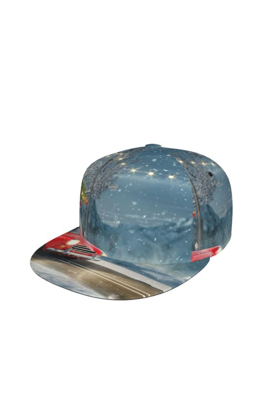 Santa Claus Print Snapback Hat for Men Women,Adjustable Baseball Cap