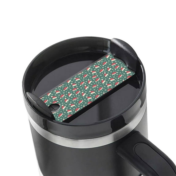 Kdxio Santa Hat Joy Green Festive Name Plate Compatible Stanley Cups Name Tag Acrylic Nameplate Tumbler Lid Topper for Cup Accessories