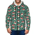 Kdxio Santa Hat Joy Green Festive Print Men Hoodies Casual Hoodies for