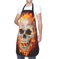 thumbnail image 1 of Kdxio Satanic Skull In Flames In The Darkness Apron with Pockets Adjustable Kitchen Aprons for Men Women Waterproof Aprons for Cooking,Drawing,Crafting, Baking Household Cleaning, 1 of 8